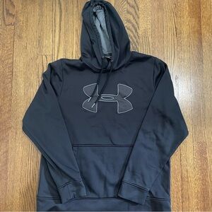 Under Armour Black Gray Men's Cold Gear Hoodie Sweatshirt Size Large